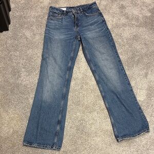 Zara Wide-Leg Blue Denim Jeans